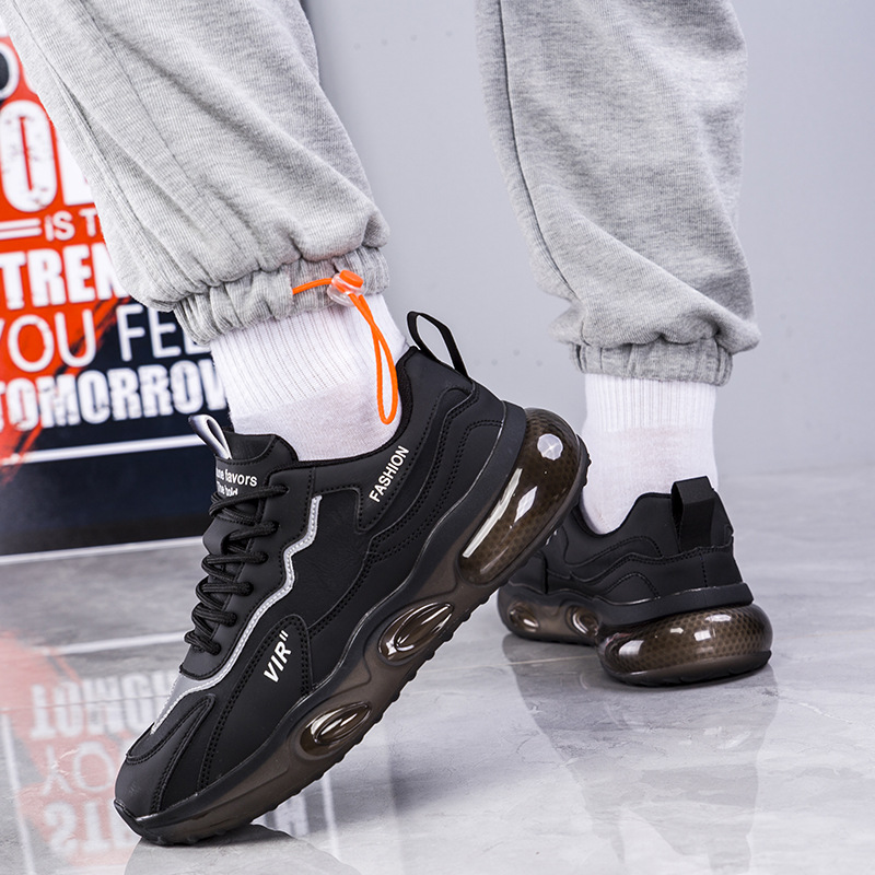 Unisex Running Shoes With Plush Leather And Thick Increased Sole_voghion.com