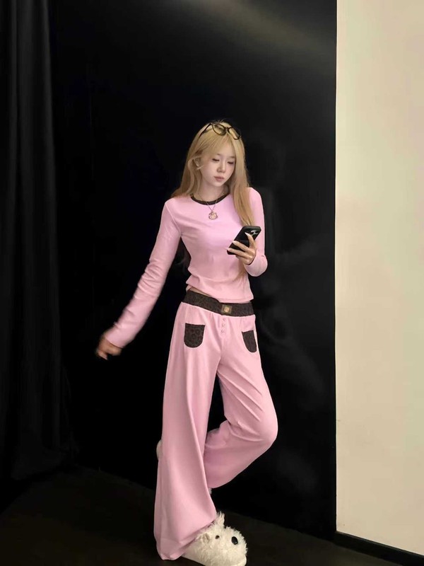 复古辣妹豹纹Hello Kitty印花睡衣女秋季新款长袖长裤家居服套装|undefined