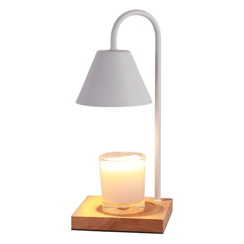 Lámpara de vela de fusión aromaterapia lámpara de cera de fusión lámpara de fragancia de madera maciza lámpara de aromaterapia retro simple lámpara de cera de fusión de mármol