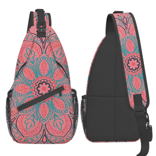 Hot Selling Amazon Slant Unthemed Satchel Casual Chest Bag Cartoon Printed Casual Bag Crossbody Chest Bag