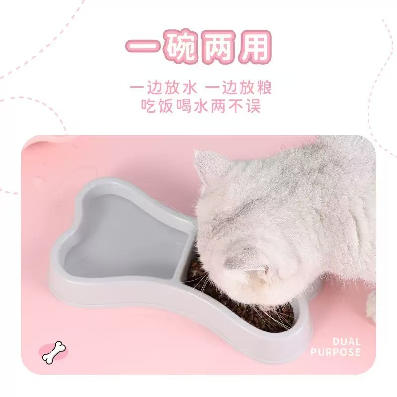 Nuevo tazón de mascotas tipo hueso de plástico doble tazón para gatos y perros general integral tazón para perros tazón para gatos para perros artículos para mascotas