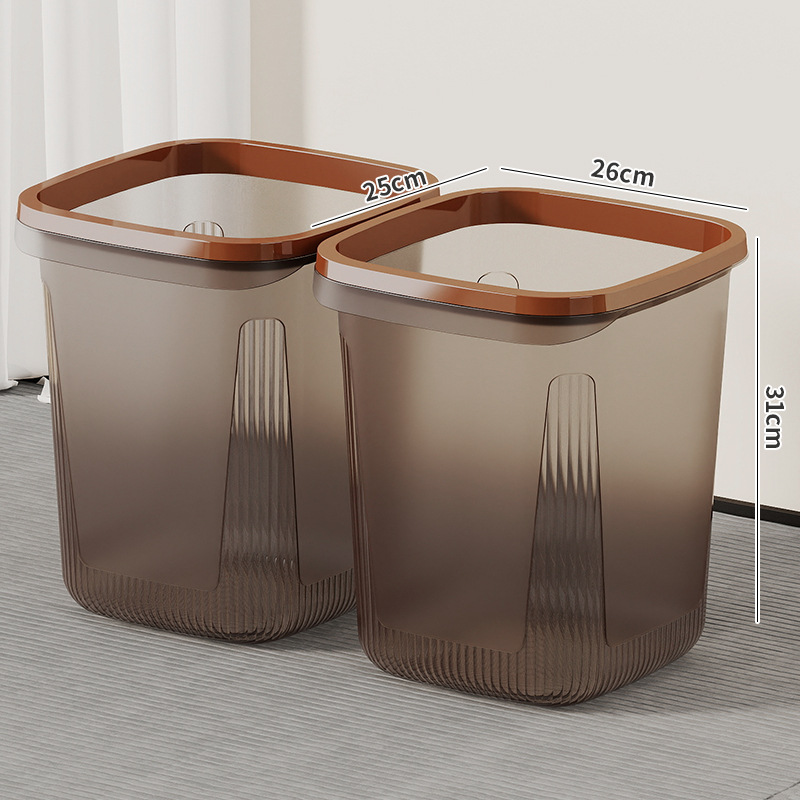 Bote de basura transparente de gran capacidad para el hogar, barril de almacenamiento de basura para el baño, sentido avanzado, canasta de basura de cocina, canasta de papel