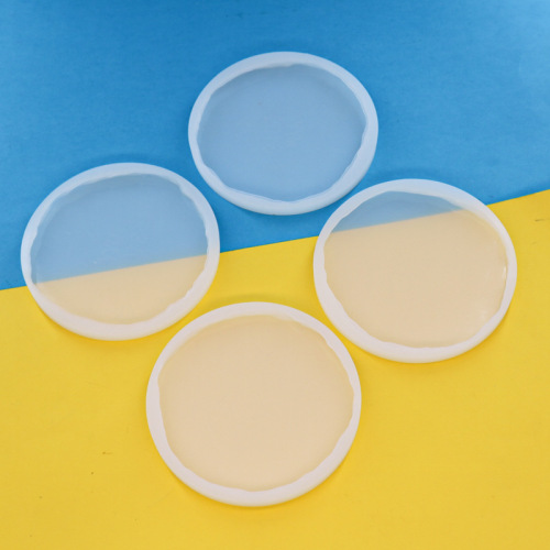 Round cut coaster mirror glue mold ins style ornaments placemat epoxy resin silicone mold set