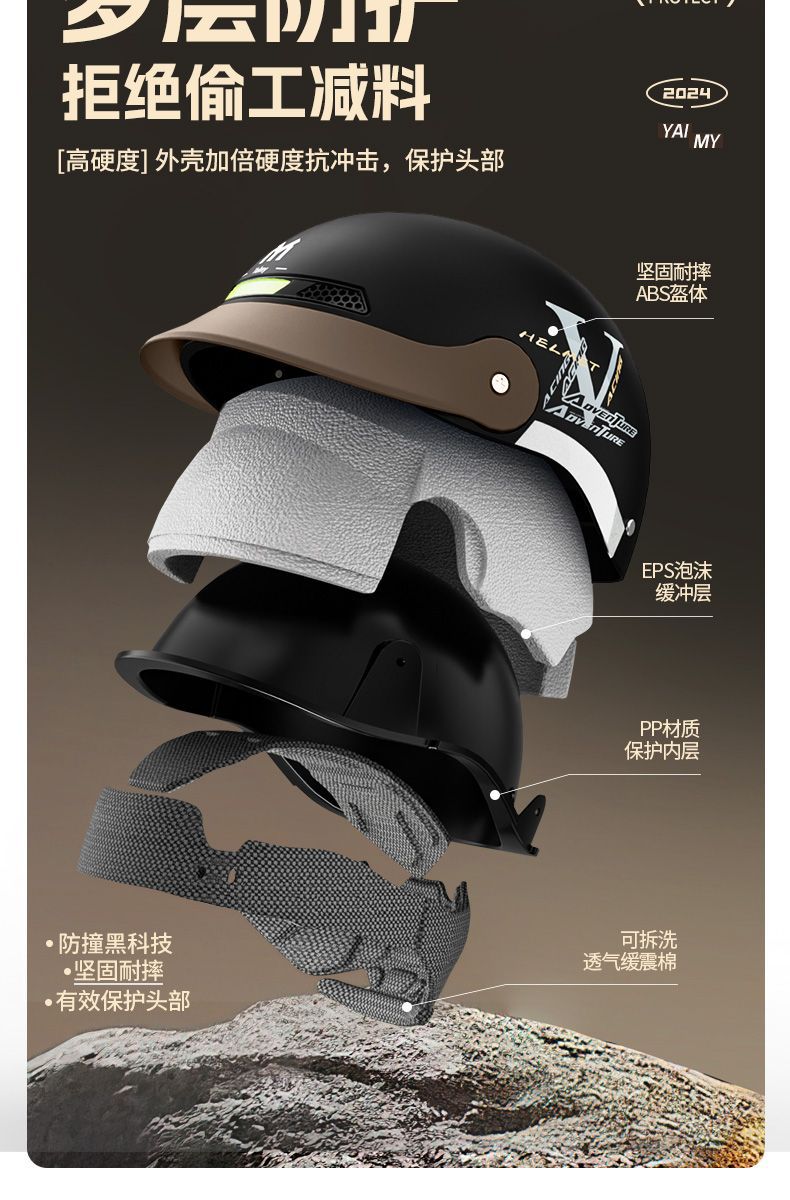 3C Certified Electric Motorcycle Helmet Sunscreen Crashproof Lightweight