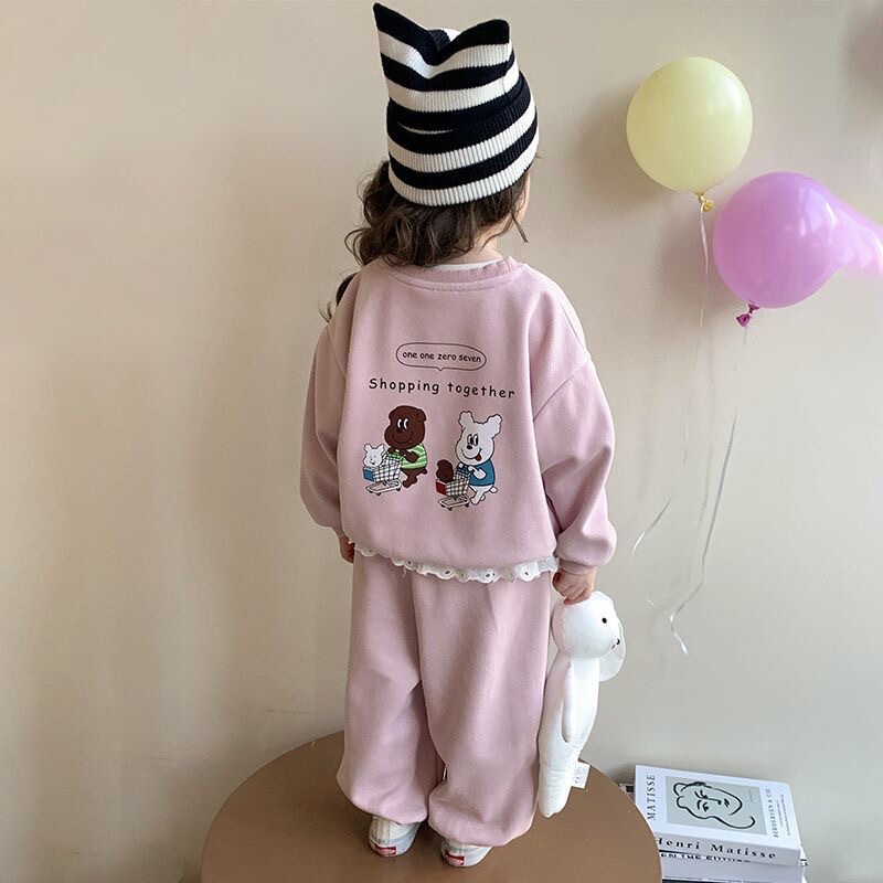 女童卫衣套装2025新款宝宝洋气时髦休闲春秋儿童运动装两件套童装|undefined
