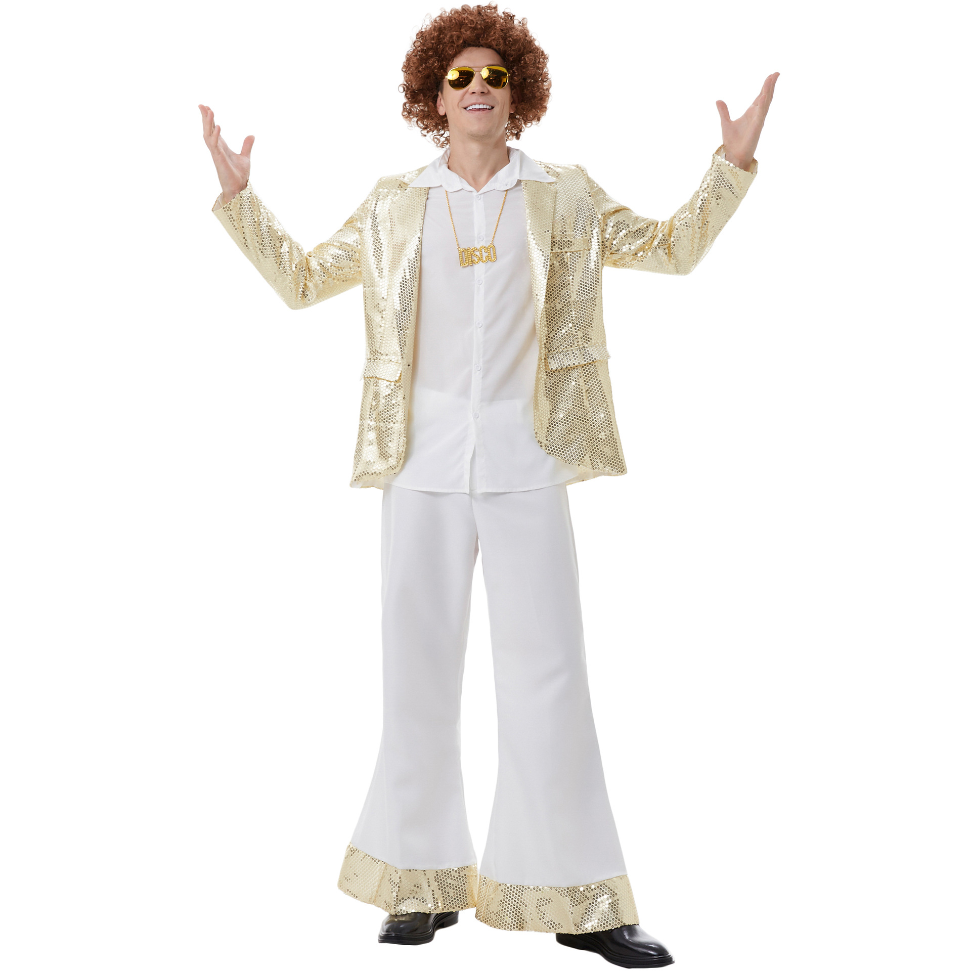 thumbnail image 1 of Disfraces de Halloween 2024 M-XL70s ropa retro para actuaciones en el escenario de discoteca para hombre disfraz de discoteca ropa de baile caliente para carnaval de Halloween, 1 of 5