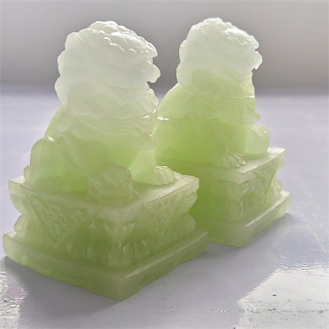 石雕小石狮子摆件一对镇宅门口看门石头家用庭院仿汉白玉青石雕刻