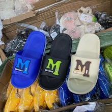 嘉仕美9912大M字母印花潮流韩版个性学生男士一字平跟底滑拖鞋