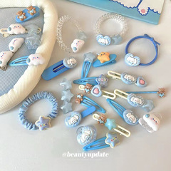 青春感 ~ 青系かわいい雲ヘアクリップ韓国版高颜値小清新ヘアリング少女心甘い髪飾り