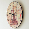 European and American electronic mute iron tower hanging bells, frameless painting, quiet hanging clock living room Restaurant home wall decoration