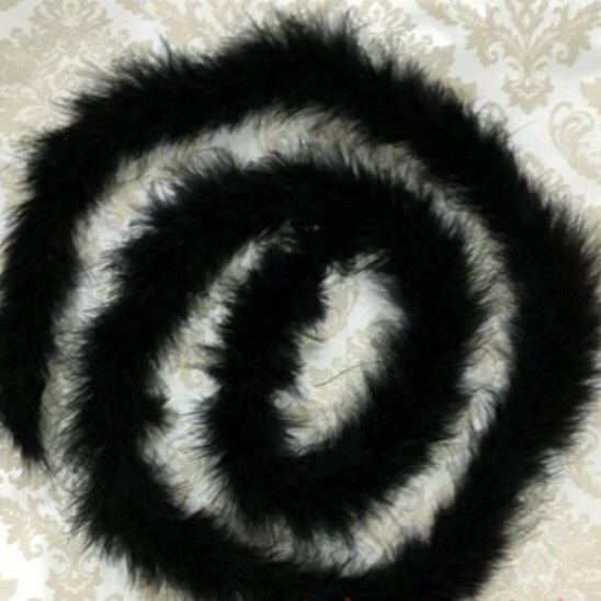 供应羽毛条.彩色羽毛，黑色火鸡毛羽毛绒条，2码长黑色半绒羽毛条