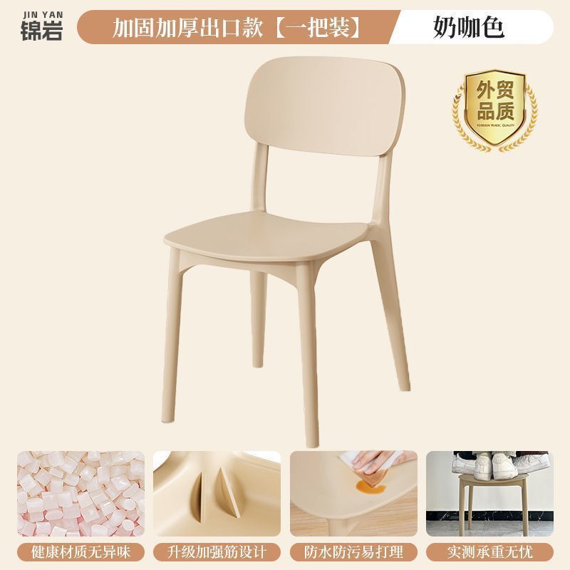 餐椅家用加厚可叠放塑料椅子餐厅餐桌靠背凳子商用靠背椅批发|undefined