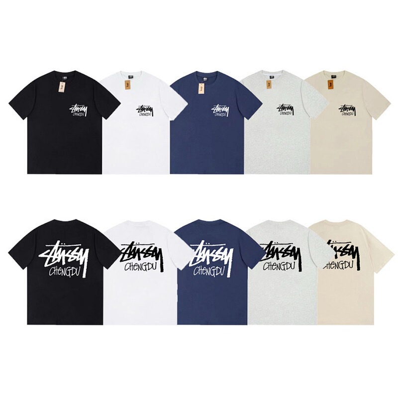 Stussy S26 Cylindrical Short-Sleeve T-Shirt, High-Quality Version with Perfect Details, Cylindrical Tee with No Seams on the Sides