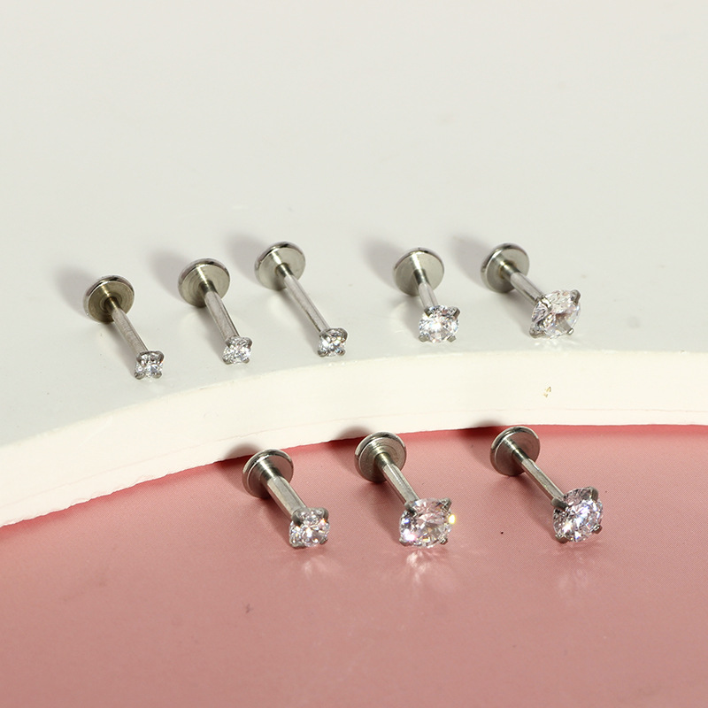 Pointed titanium steel lip stud product view