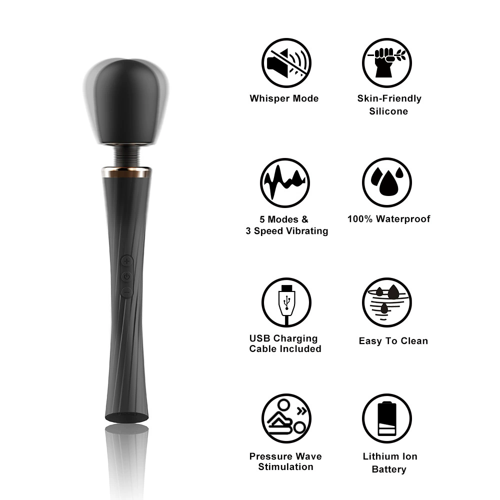 Устройство для женской мастурбации большой мощный AV вибратор женский Быстрый музыкальный инструмент перезаряжаемая секс-игрушка массажер для влагалища оптом