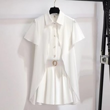 时尚套装女夏款2025新款设计感遮肚子成套搭配上衣短裤两件套