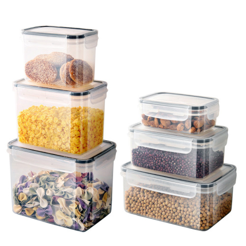 Kitchen airtight PP preservation box five-grain storage container transparent plastic preservation box refrigerator food can