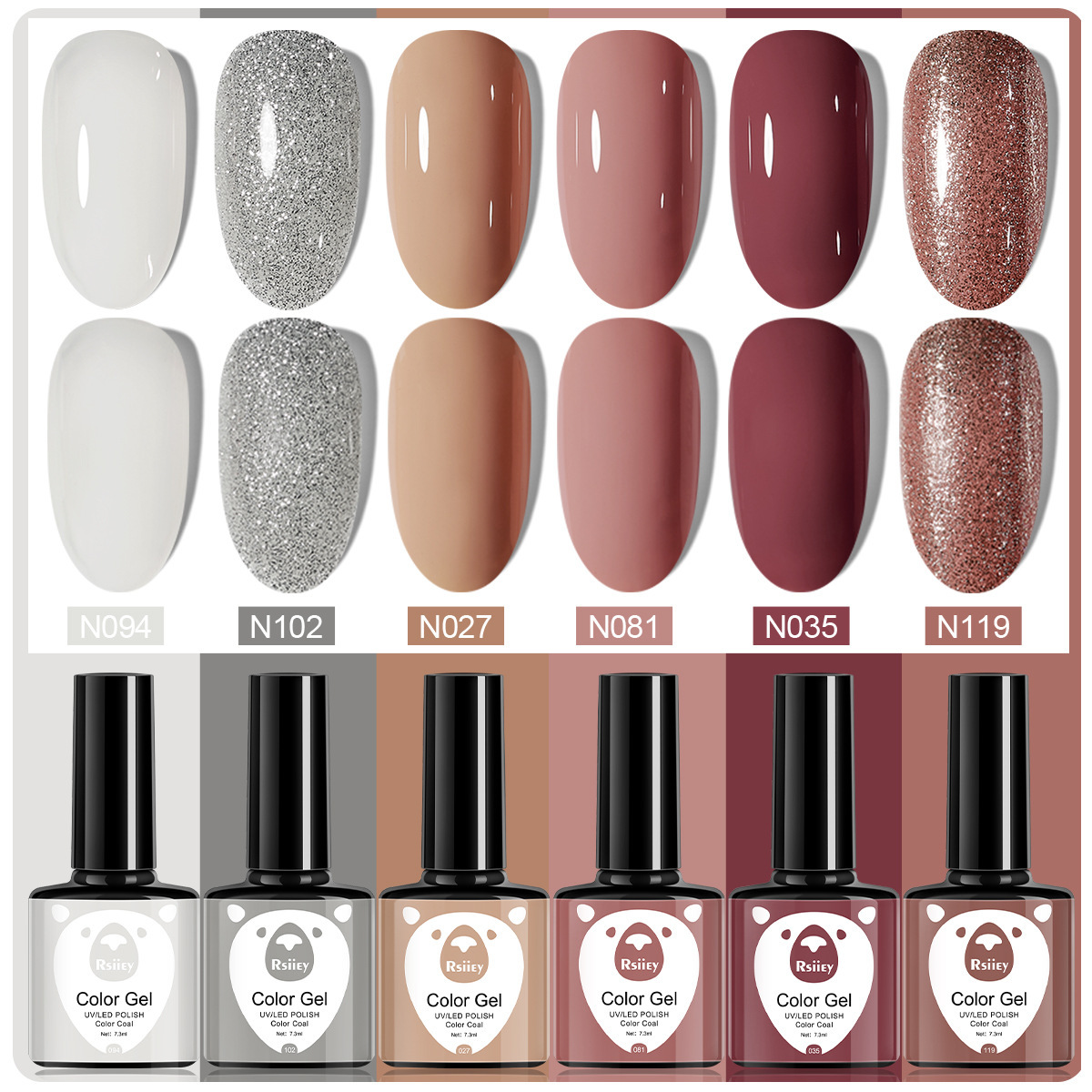 6 colores esmalte de uñas pegamento fototerapia embotellada color popular pintado brillante ojo de gato pegamento UV fototerapia pegamento esmalte de uñas traje de pegamento