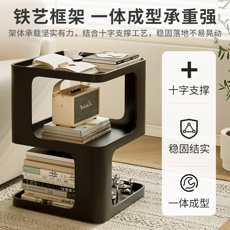 Mesa lateral de lujo ligera, sofá, armario lateral, sala de estar para el hogar, apartamento pequeño, mesita de noche creativa, mini mesa de centro pequeña de alta gama, mesa de té