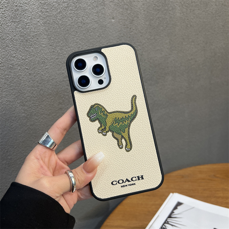 New Trendy Brand Dinosaur Leather 16Promax Mobile Phone Case 15Pro Pebbled Iphone15 Personalized Apple 13P
