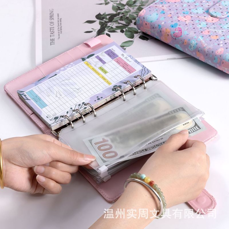 亚马逊现货A6爱心铁塔韩国马卡龙活页笔记本PU手帐本记事本旅行本|undefined