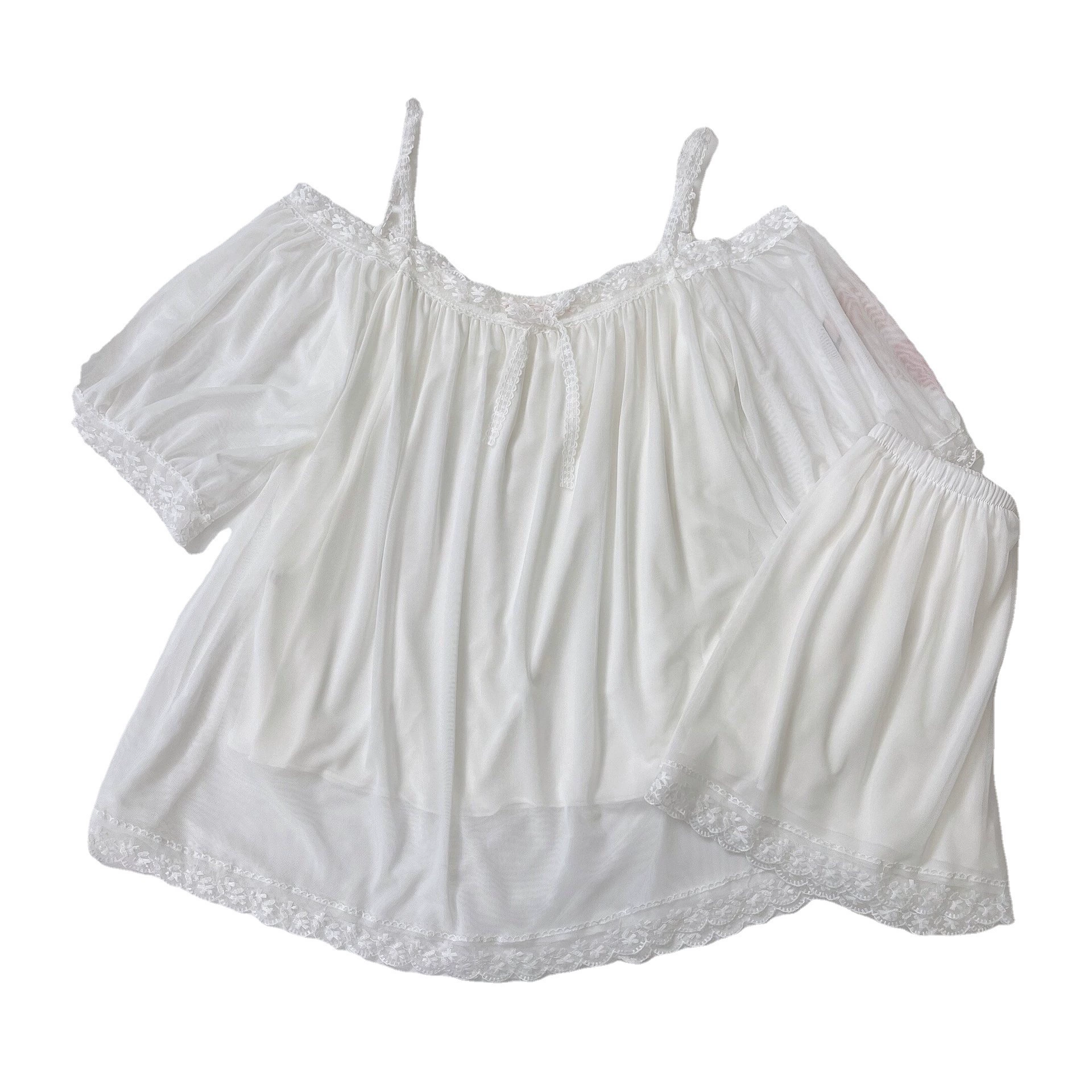 Summer pijama, lace set, open shoulders