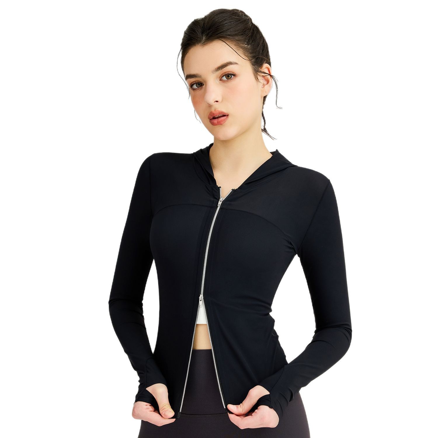 【Precio fijo】Ropa de protección solar Ice Silk, ropa de yoga fresca y transpirable, chaqueta con cremallera para deportes al aire libre