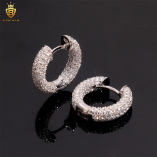 INS New Hot S925 Silver Full Set Moissanite Classic Earrings Wholesale Supply Light Luxury Earrings