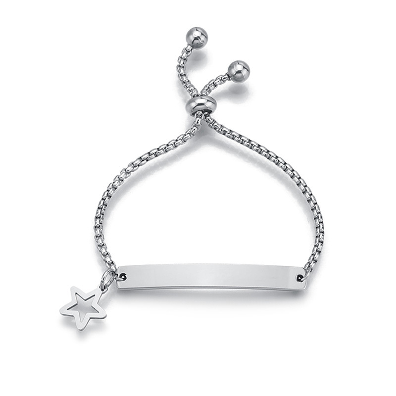 Fashion Heart Shape Crown Butterfly Stainless Steel Plating Id Bracelets 1 Piece display picture 2