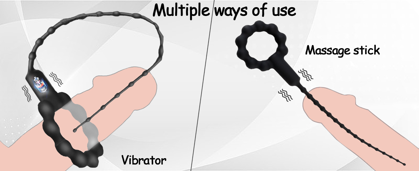 Silicone Urethral Insert Stick with 10 Vibration Modes, Button Control, 260mm — detail image 9