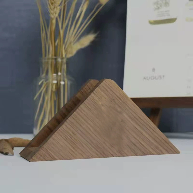 Черный орех Вертикальный Держатель салфеток B & B Bar Hotel Творческий Деревянный держатель ткани треугольник хранения ткани