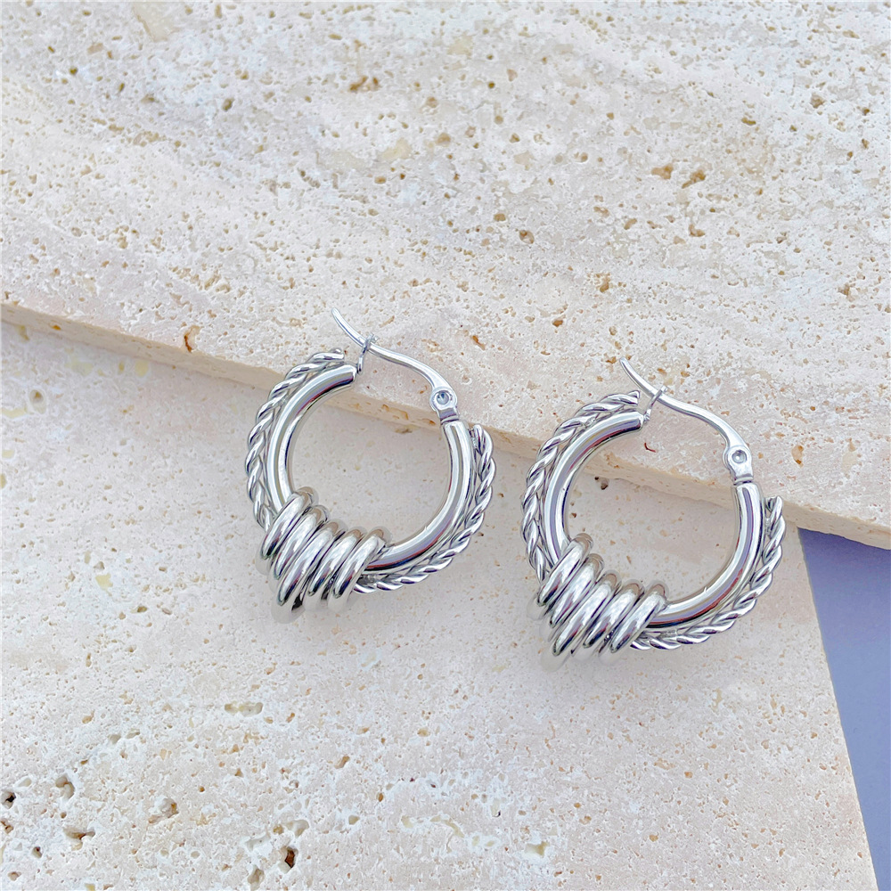 Fashion Geometric Stainless Steel Plating Earrings 1 Pair