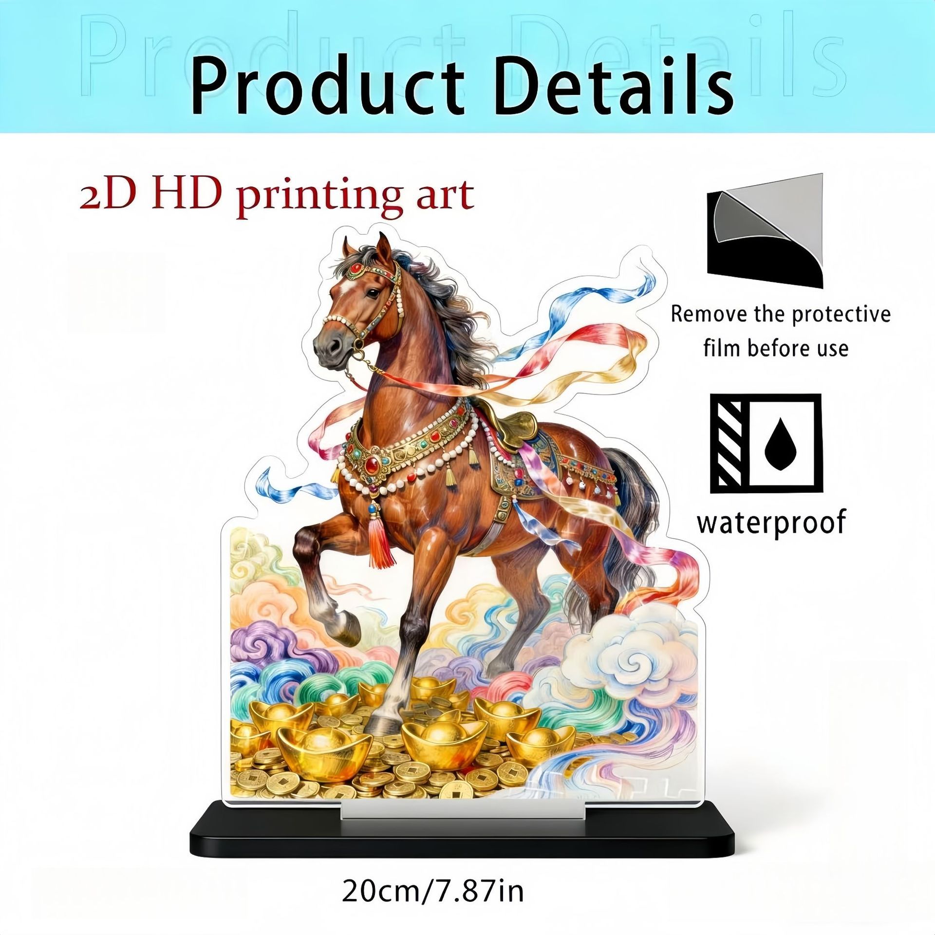 Colgante transfronterizo nuevo año del caballo 2026 acrílico 2D decoración de escritorio para el hogar decoración de la sala de estar decoración de vacaciones del dormitorio