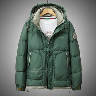 Men's Down Jacket 2024 Winter New Thickened Warm Cold-proof Down Jacket Casual White Duck Down Hooded Jacket for Men