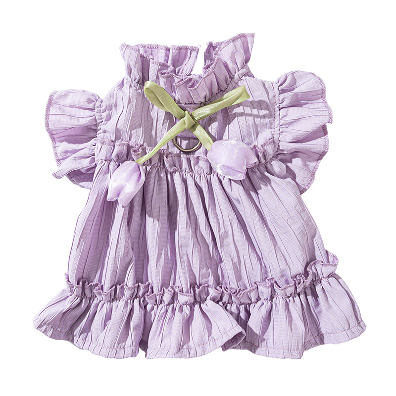 Gato primavera y verano gato pequeño gato sin pelo primavera tulipan vestido de princesa doblado vestido de perro vestido de mascota