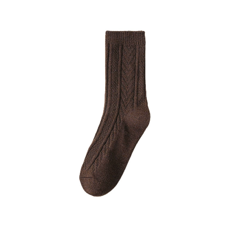 Warm woolen winter knee socks, mid-length