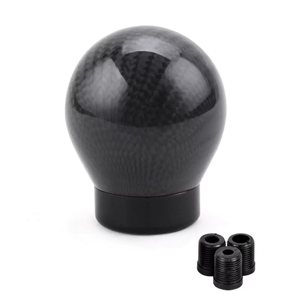 Cross-Border Car Modification Parts Carbon Pattern Gear Shift Knob Round Real Carbon Fiber Shift Lever Head