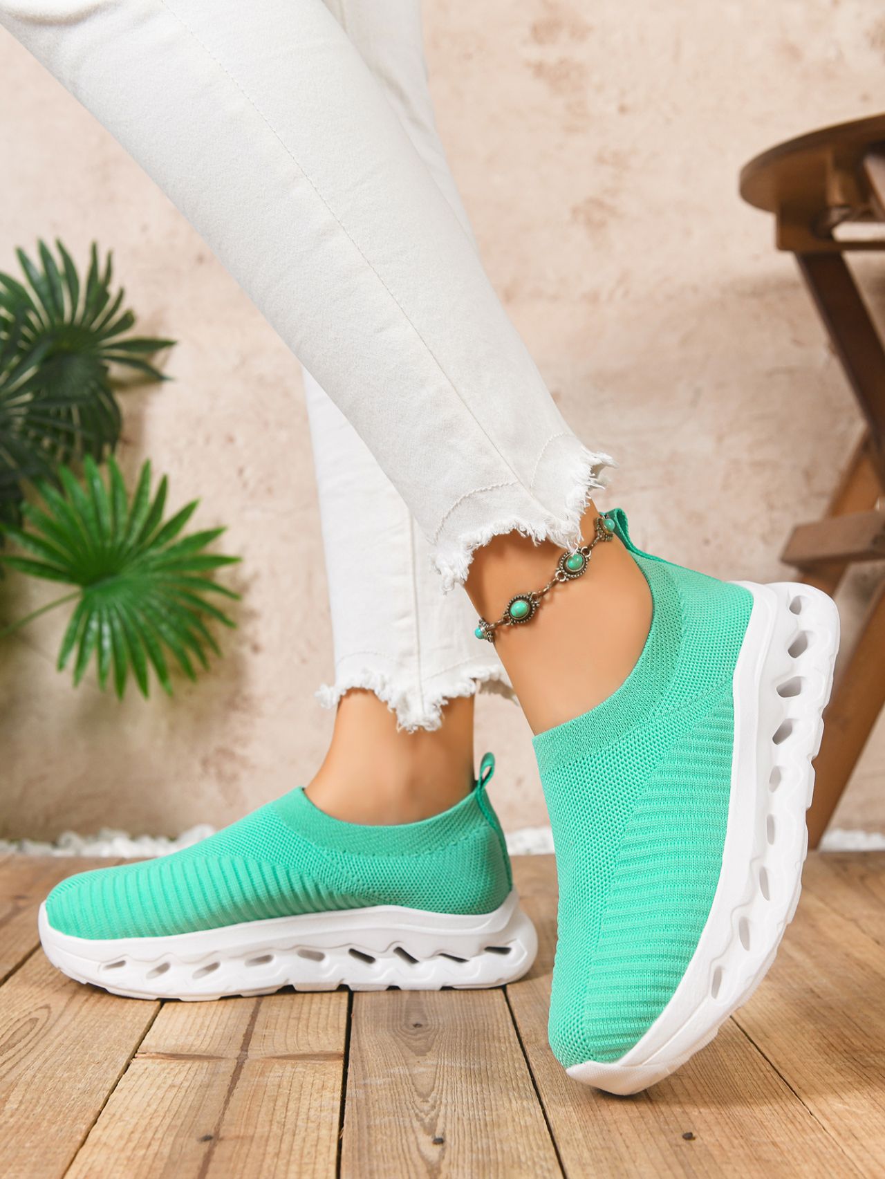 Breathable Women's Casual Trainers Lightweight Knit Running Shoes_voghion.com
