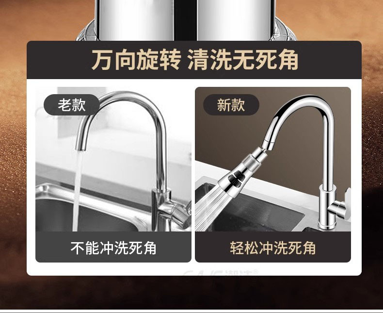 Kitchen faucet extender, universal rotatable, household filtration and water purification three-position scratch-off splash-proof head faucet connector undefined
