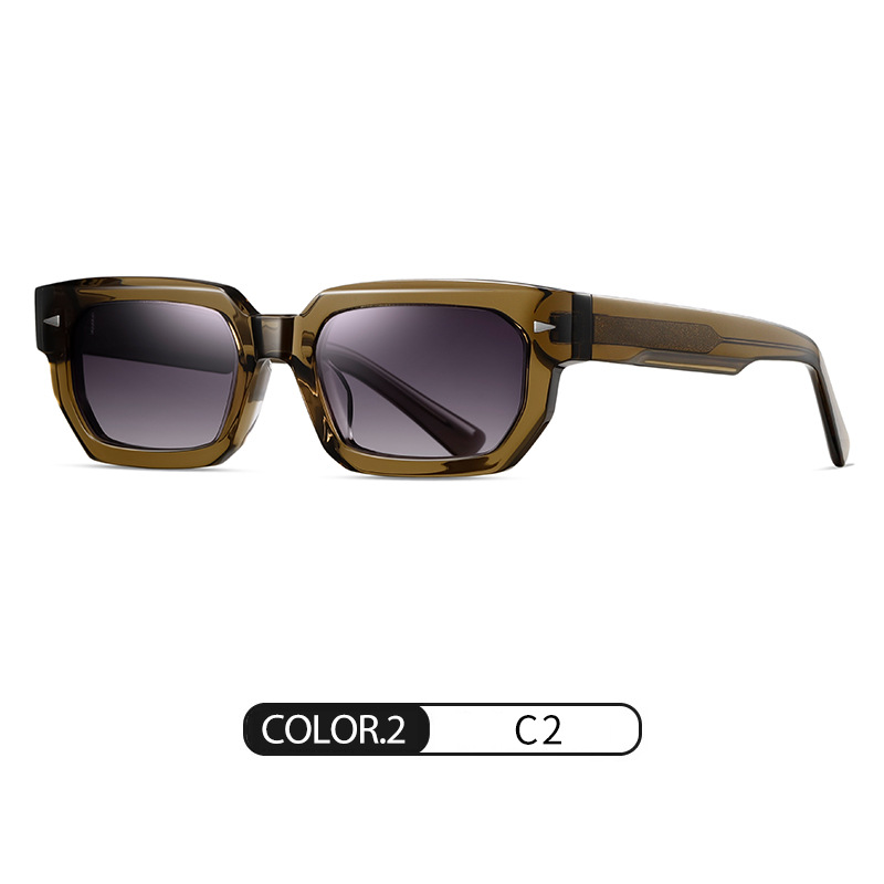 Gafas de sol de hoja hechas a mano de moda S32129 Gafas de sol polarizadas con protección solar para conducir al aire libre Gafas de acetato de montura pequeña