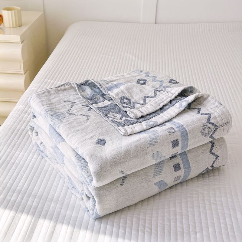 Edredón de toalla de hilo de tres capas de algodón simple, edredón de verano de algodón puro, dormitorio doble individual, edredón fresco de verano, edredón de aire acondicionado lavable a máquina