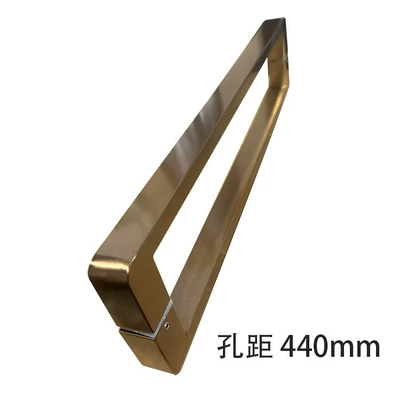Portal Wrist L-shaped bathroom handle - double-sided-440mm-spacing-one-set-specifically-for-swing-doors-rose-gold-brushed-fingerprint-free-extra-thick-genuine-high-quality-handle