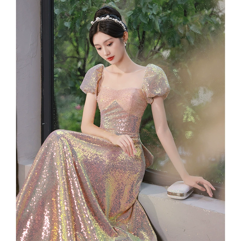 Вечернее платье, фуксия с sequins, новая коллекция, стиль лёгкой роскоши