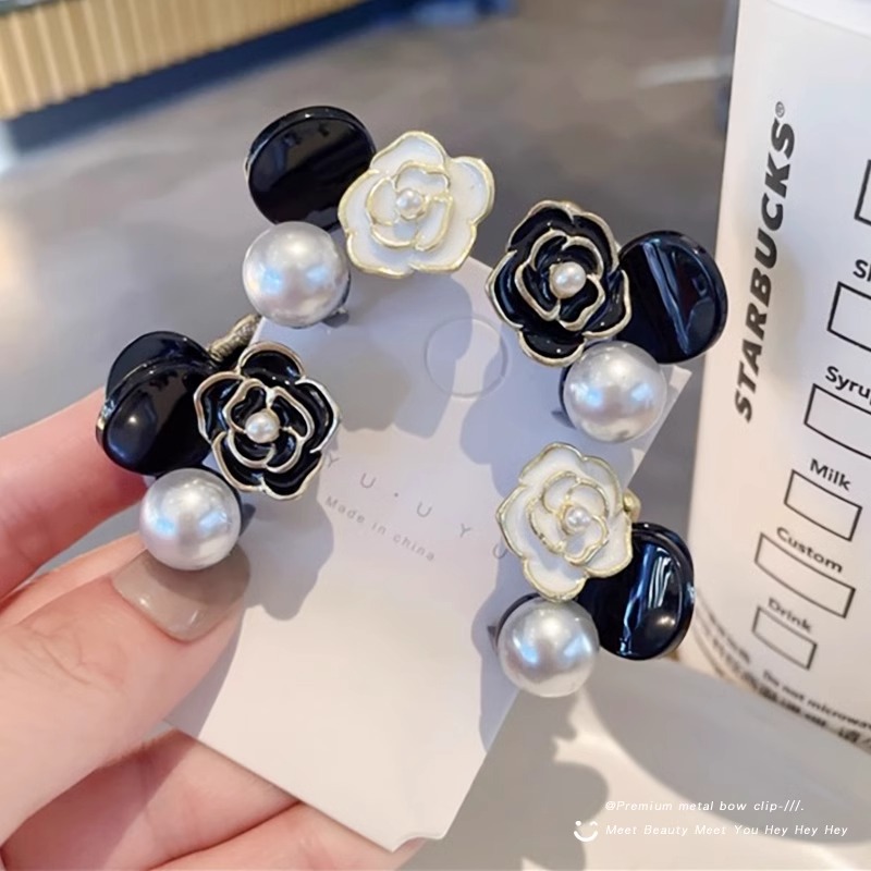 Elegante princesa cabeza pequeño clip 2024 nuevo de alta calidad Camellia perla Bangs clip horquilla clip superior accesorios para el cabello para las mujeres