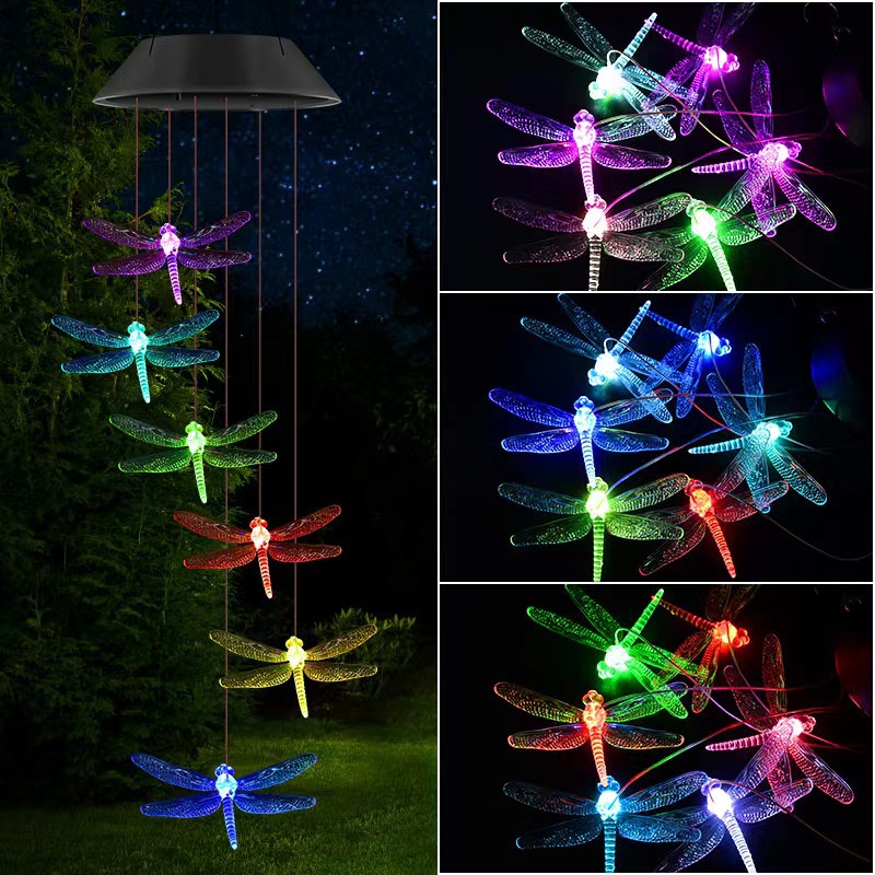 Nueva Bola de partículas solares al aire libre carillón de viento luz LED colibrí Cadena de luz interior patio paisaje Luz Jardín