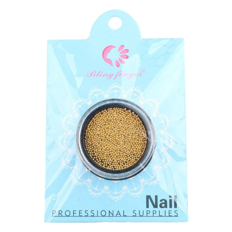 Transfronterizo especial manicura oro y plata pequeñas cuentas de acero uñas japonesas galvanoplastia metal micro cuentas joyas tamaño en caja mezclado cuatro colores