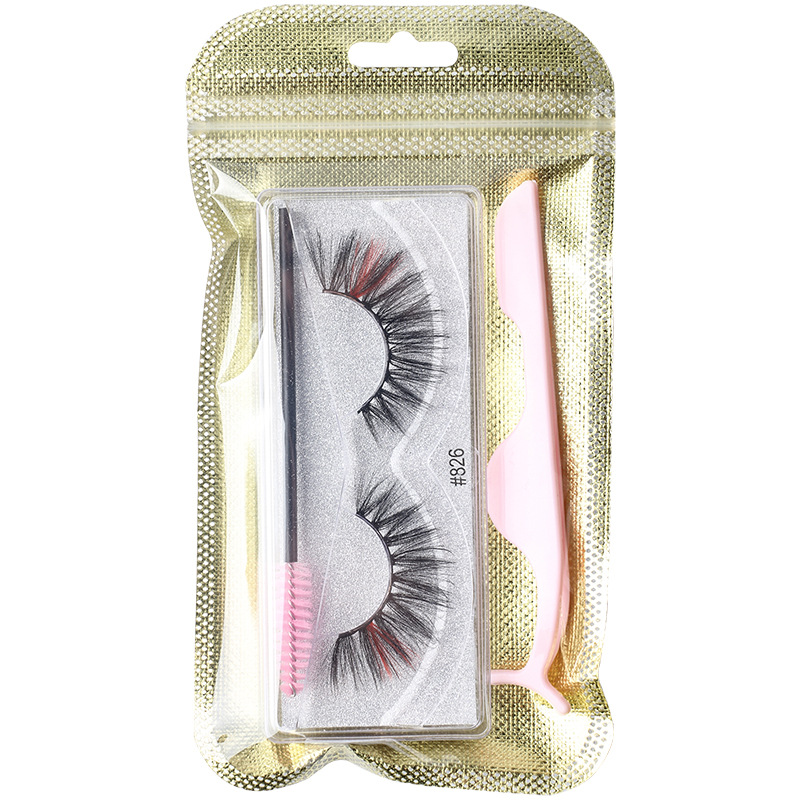 New One-pair Package 3d Natural Color False Eyelashes display picture 3