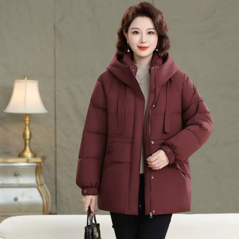 妈妈冬季棉服外套2025新款中老年人加大码棉袄外套奶奶加厚棉衣女