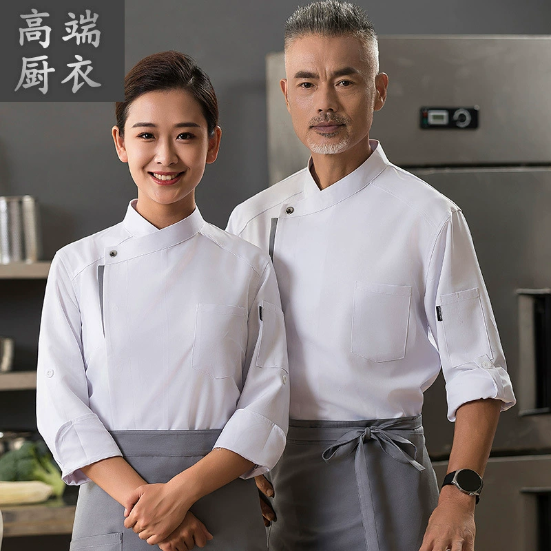 Рабочая одежда шеф-повара отеля с длинными рукавами мужская осенне-зимняя одежда столовая кухонная одежда Кейтеринг столовая сзади кухонная одежда шеф-повара с длинными рукавами женская