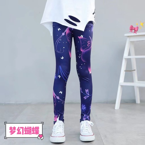 Children's Shark Pants for Spring and Summer, Elastic Pants for Girls and Big Kids, Barbie Style, suitable for Outdoor Wear in Autumn